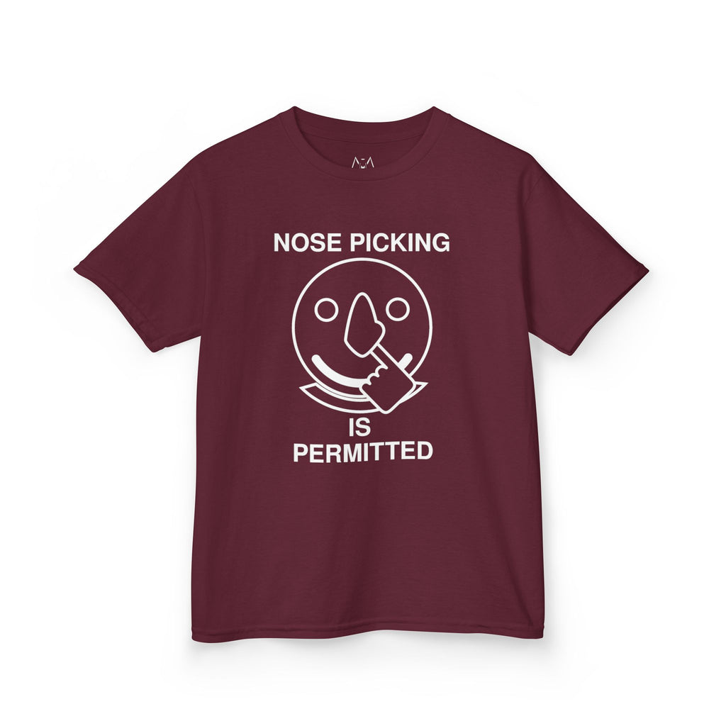 Nose Picking is Permitted White Text Kid's Tee