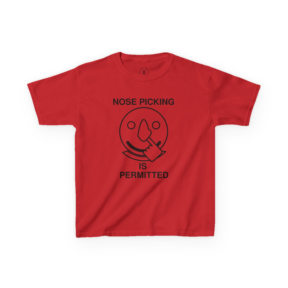 Nose Picking is Permitted Kid's Tee Black Text