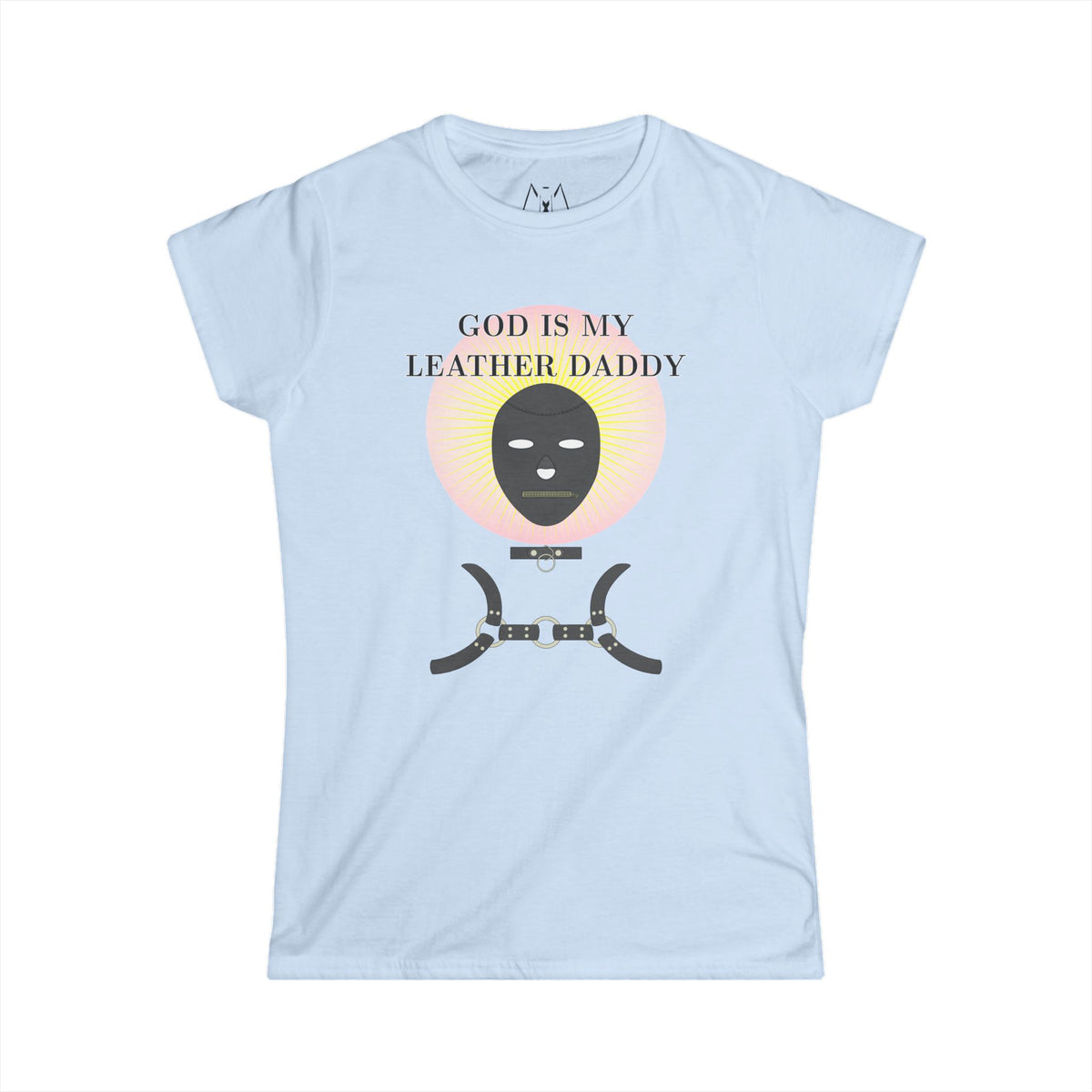God is My Leather Daddy, T-Shirt, Women's, Black Text