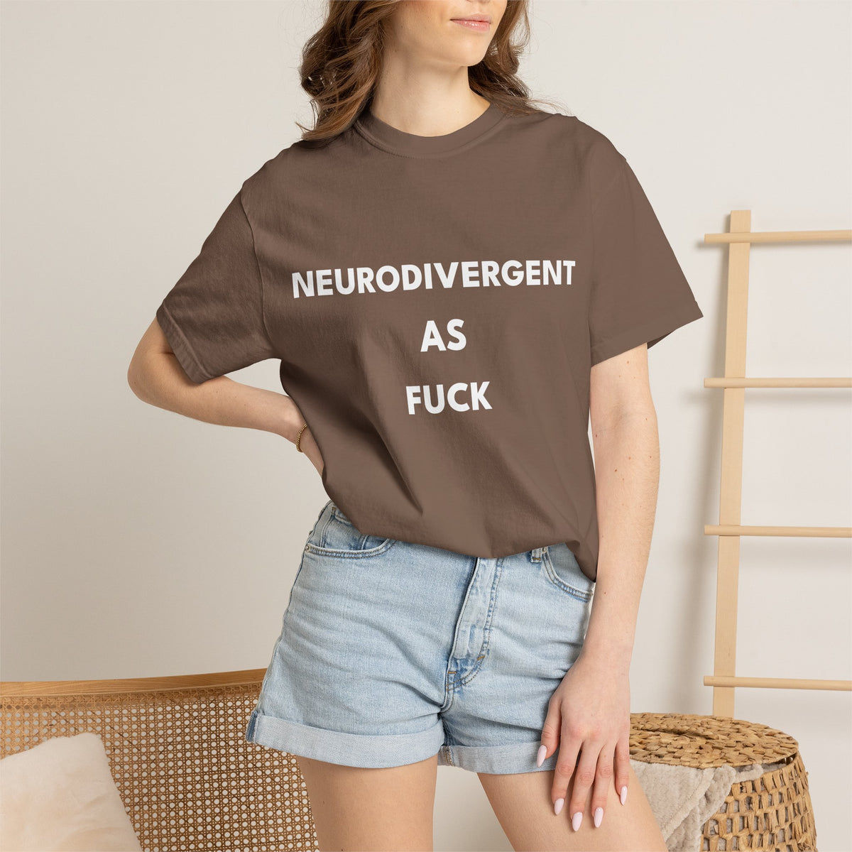 Neurodivergent as Fuck, T-Shirt, Unisex, White Text