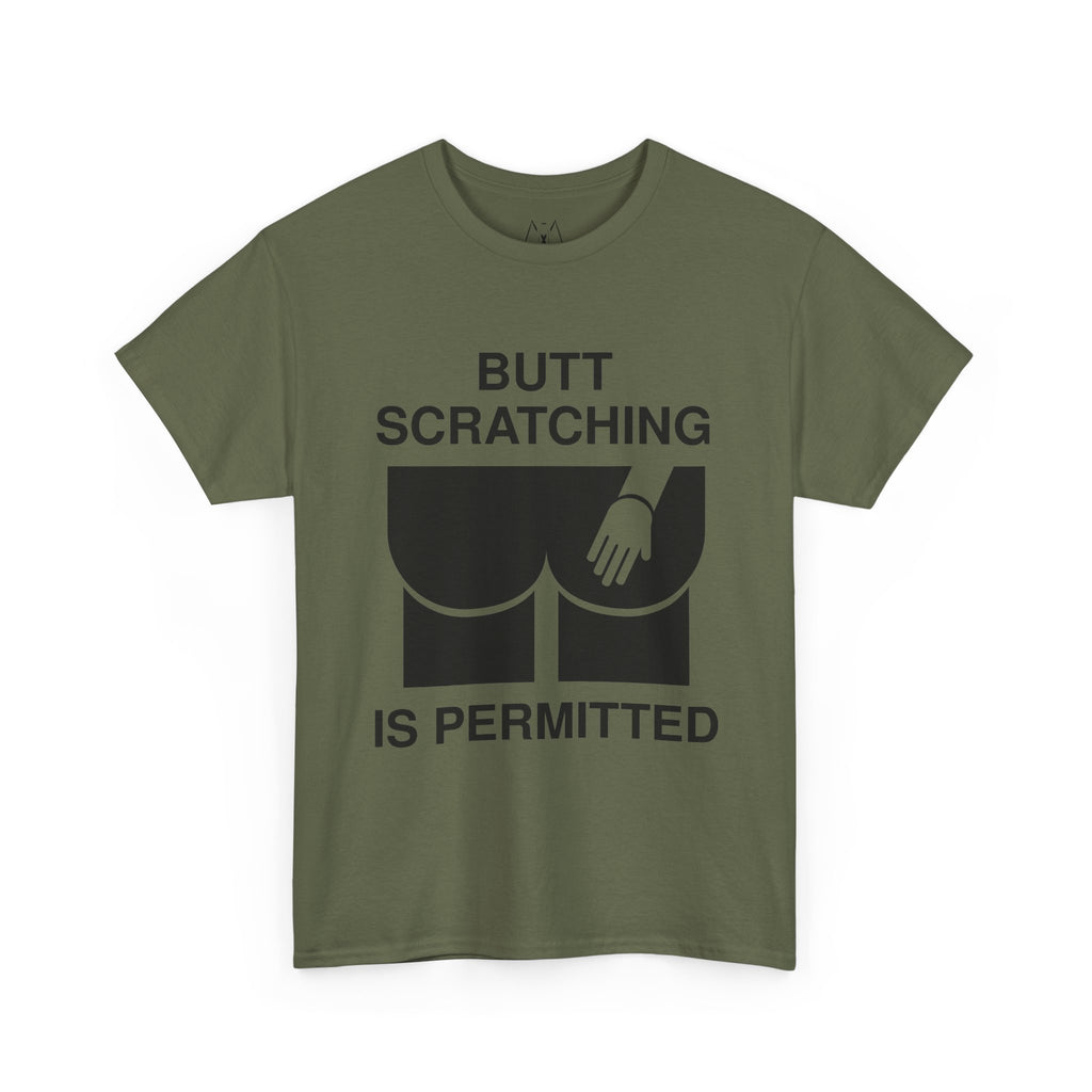 Butt Scratching is Permitted Unisex Tee Black Text