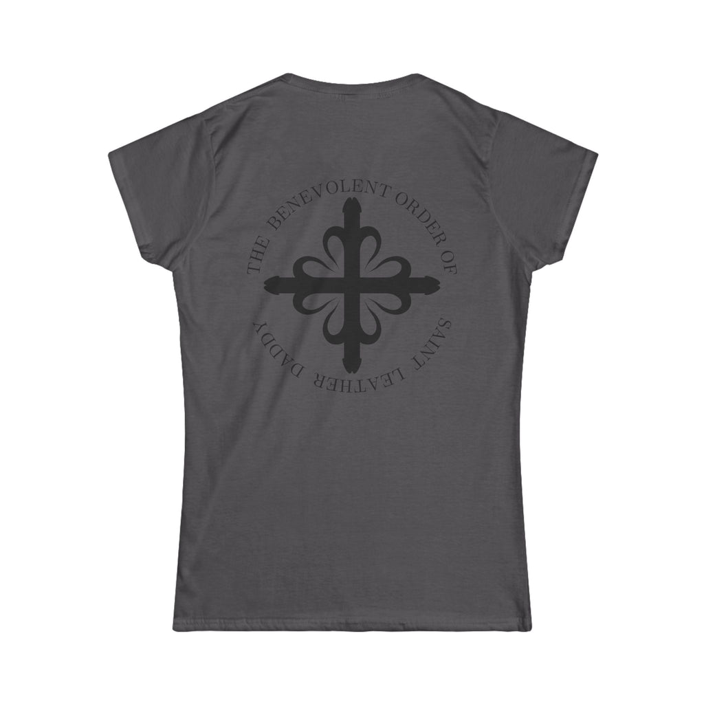 God is My Leather Daddy, T-Shirt, Women's, Black Text