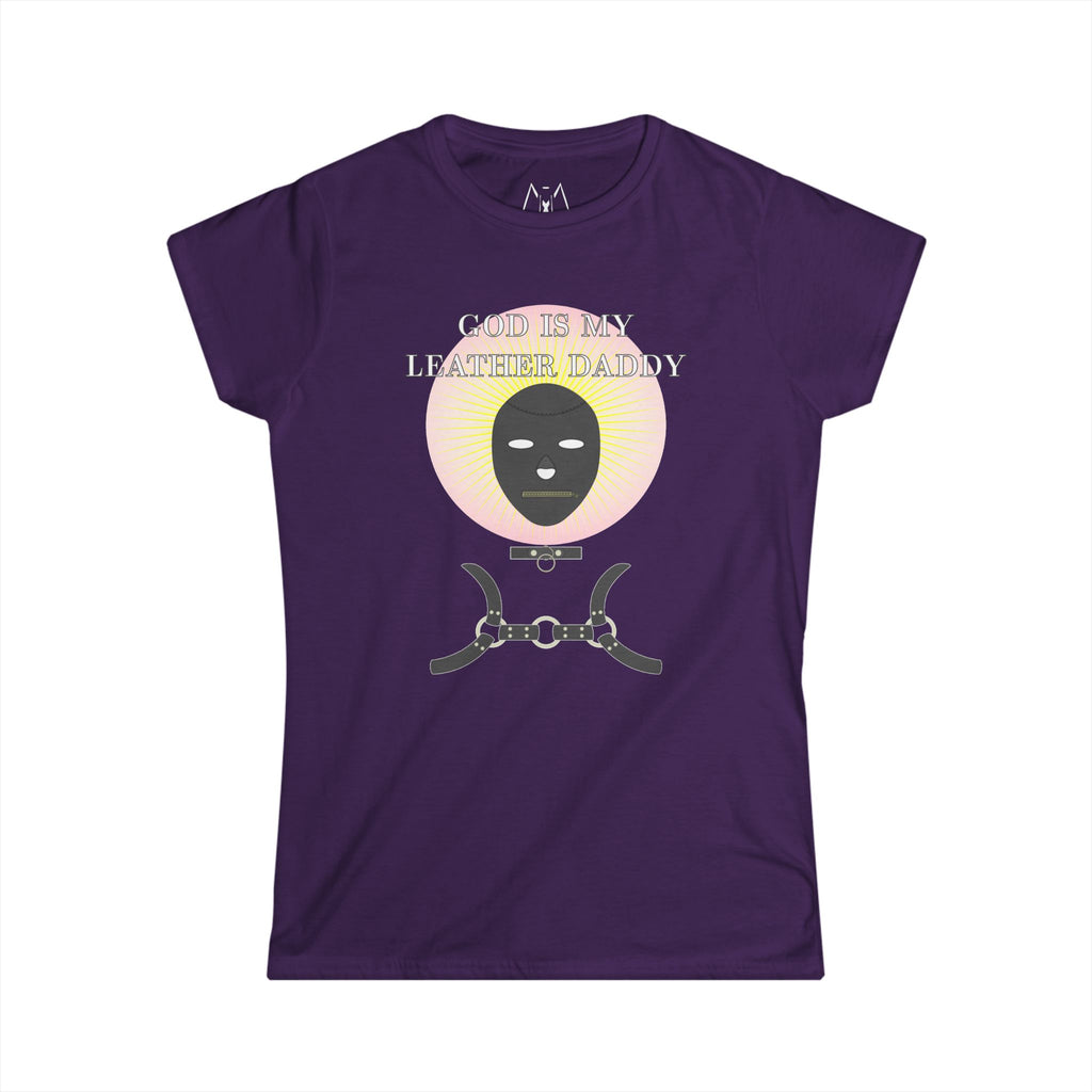 God is My Leather Daddy, T-Shirt, Women's, White Text