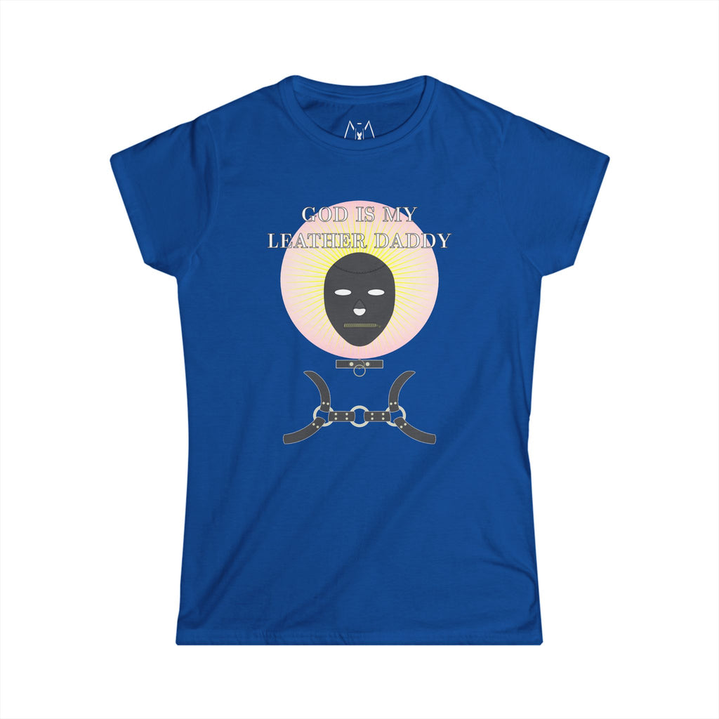 God is My Leather Daddy, T-Shirt, Women's, White Text