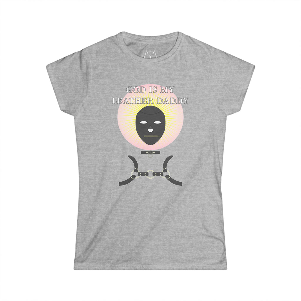 God is My Leather Daddy, T-Shirt, Women's, White Text