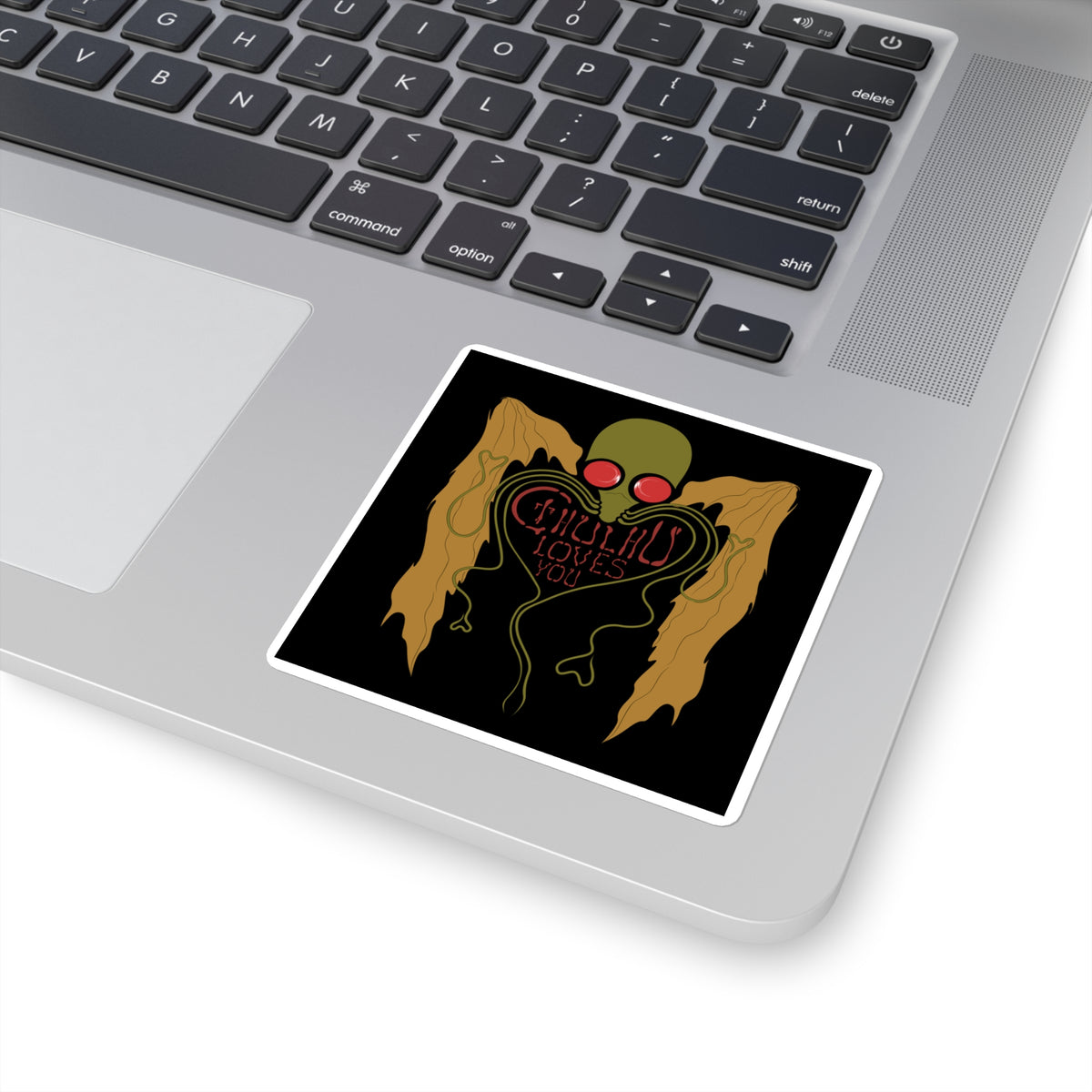 Cthulhu Loves You Sticker, Black