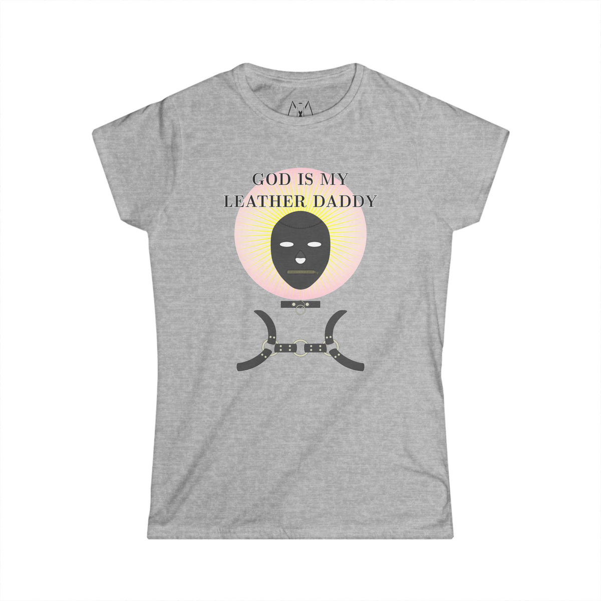 God is My Leather Daddy, T-Shirt, Women's, Black Text
