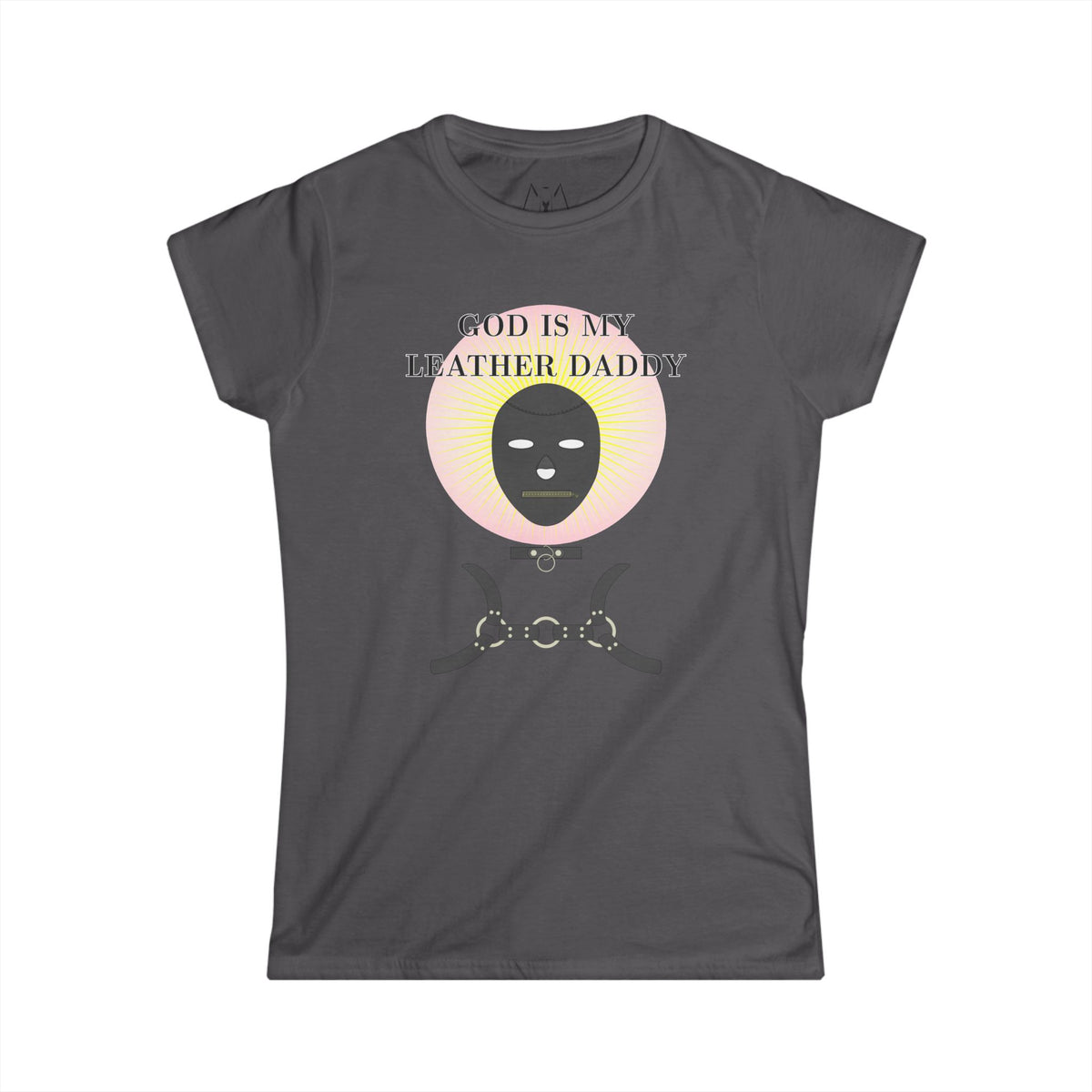 God is My Leather Daddy, T-Shirt, Women's, Black Text