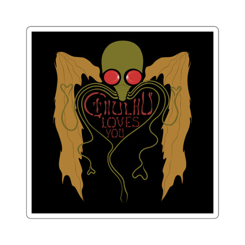 Cthulhu Loves You Sticker, Black