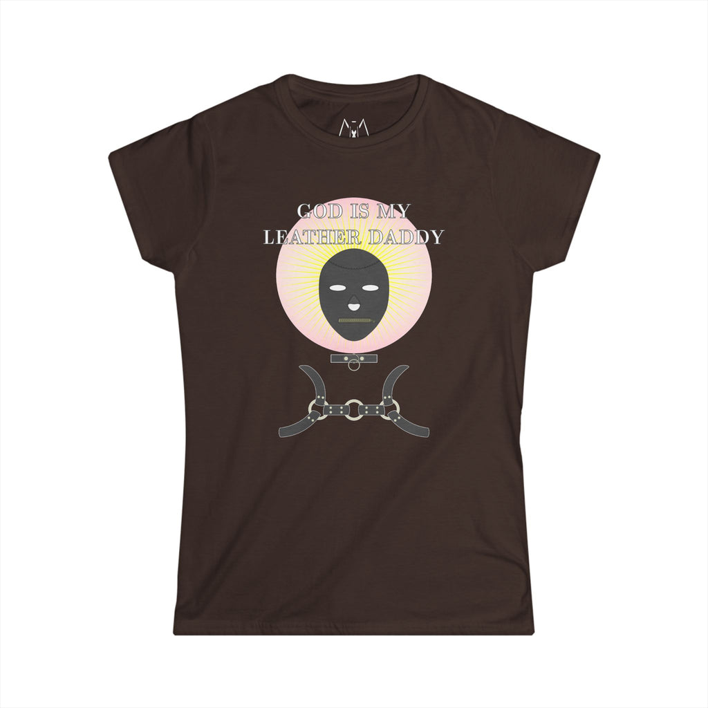 God is My Leather Daddy, T-Shirt, Women's, White Text