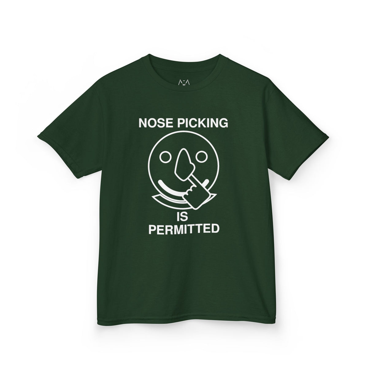 Nose Picking is Permitted White Text Kid's Tee