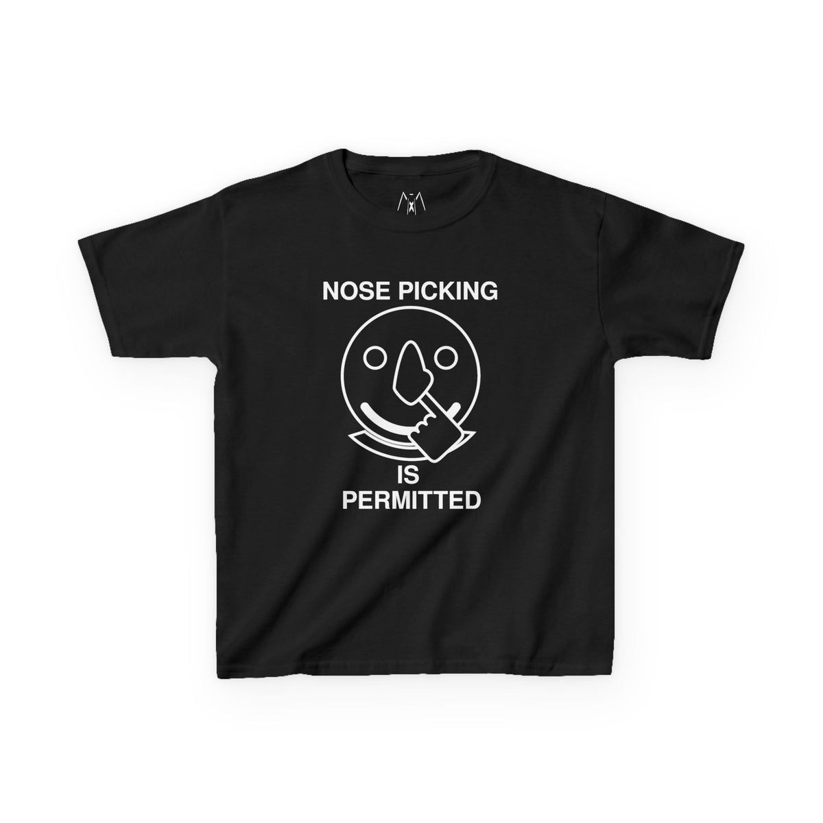 Nose Picking is Permitted White Text Kid's Tee