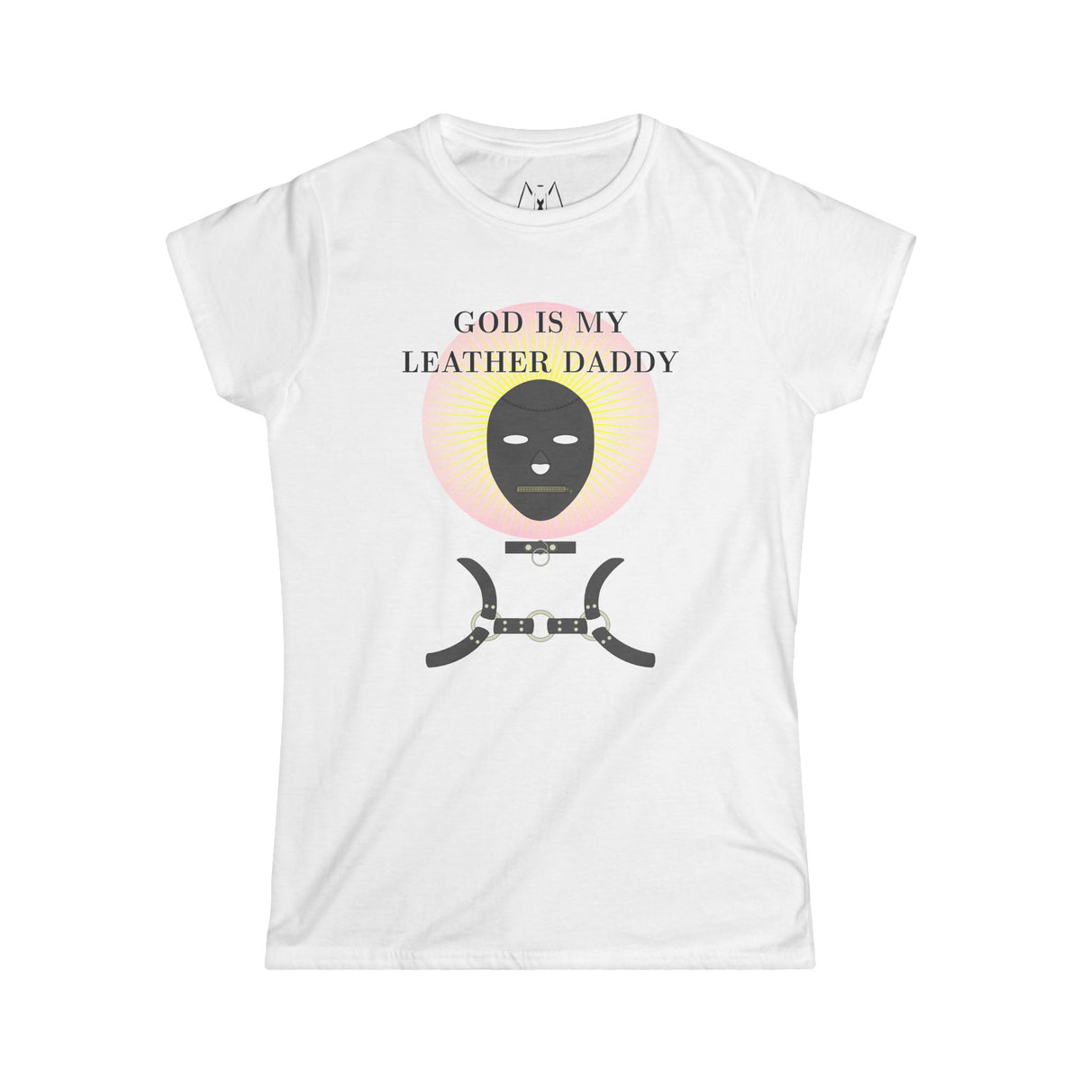 God is My Leather Daddy, T-Shirt, Women's, Black Text
