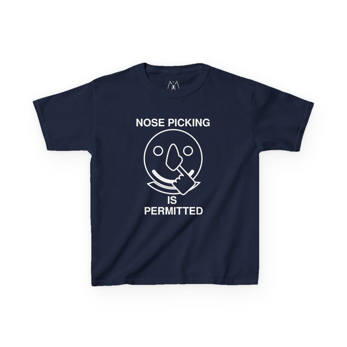 Nose Picking is Permitted White Text Kid's Tee