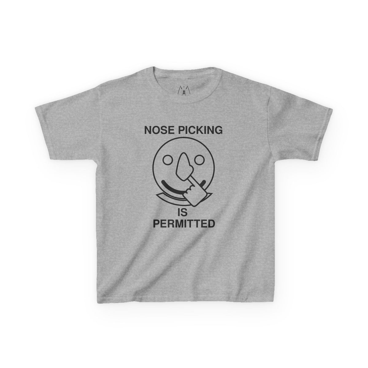 Nose Picking is Permitted Kid's Tee Black Text