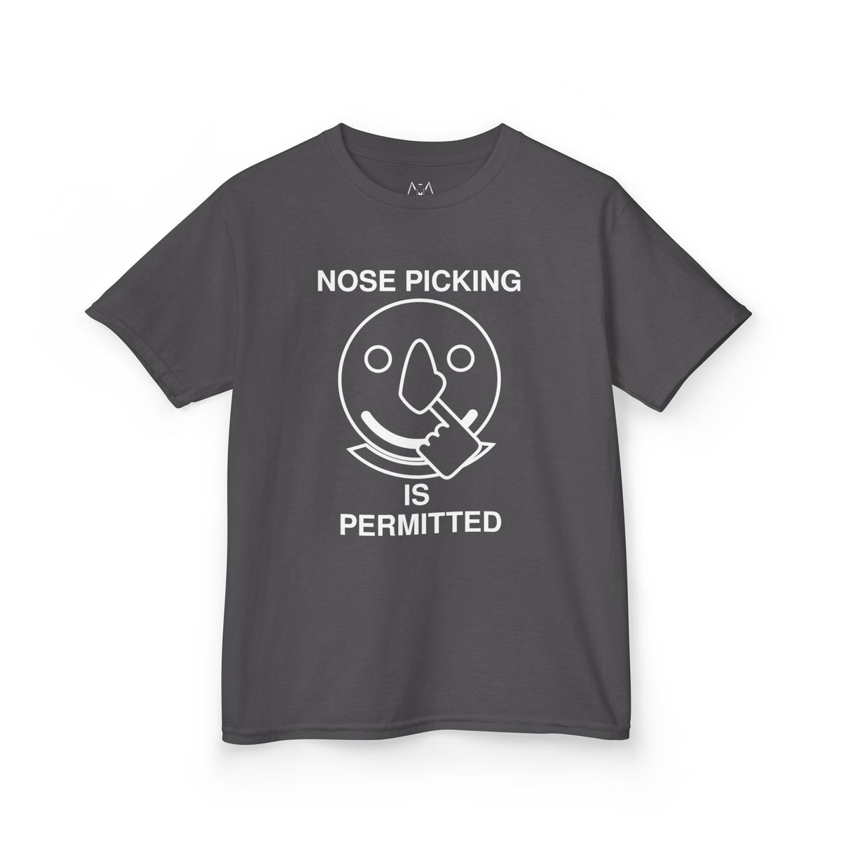 Nose Picking is Permitted White Text Kid's Tee
