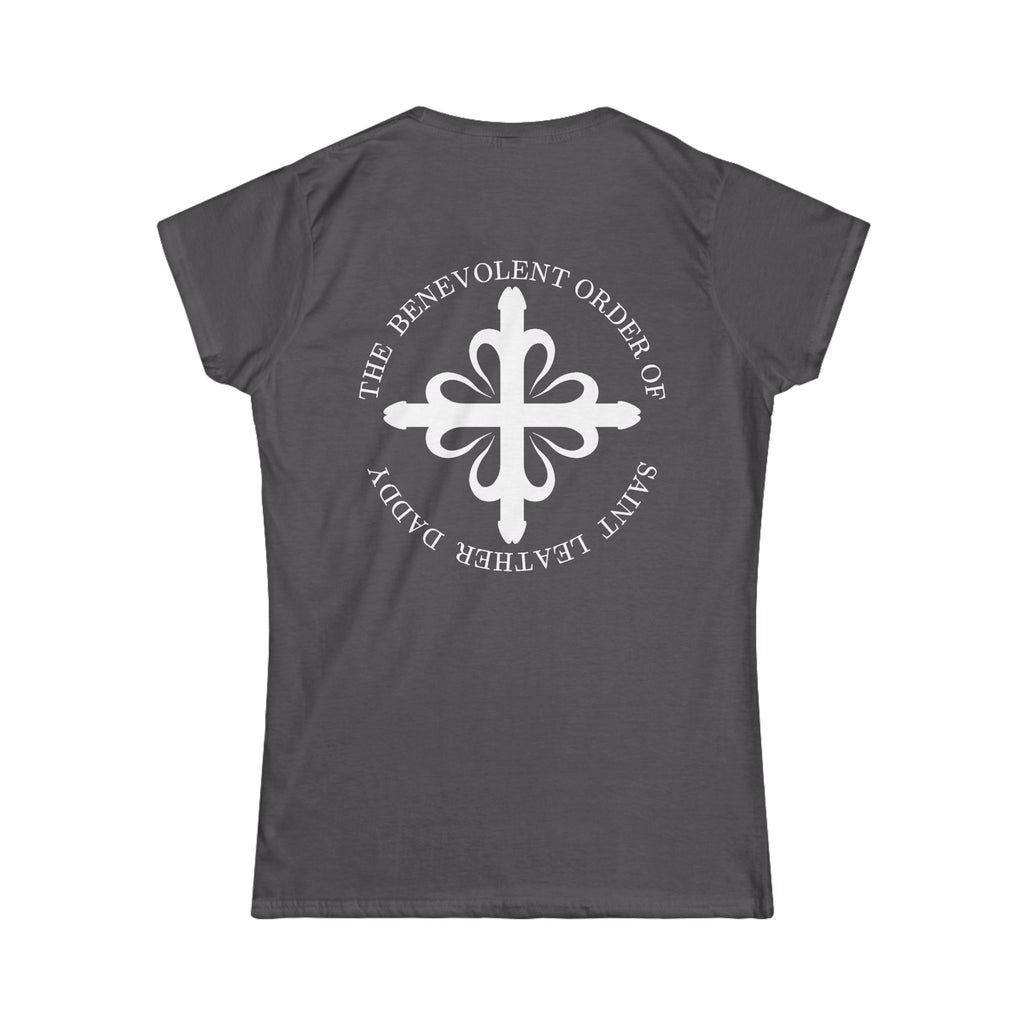 God is My Leather Daddy, T-Shirt, Women's, White Text