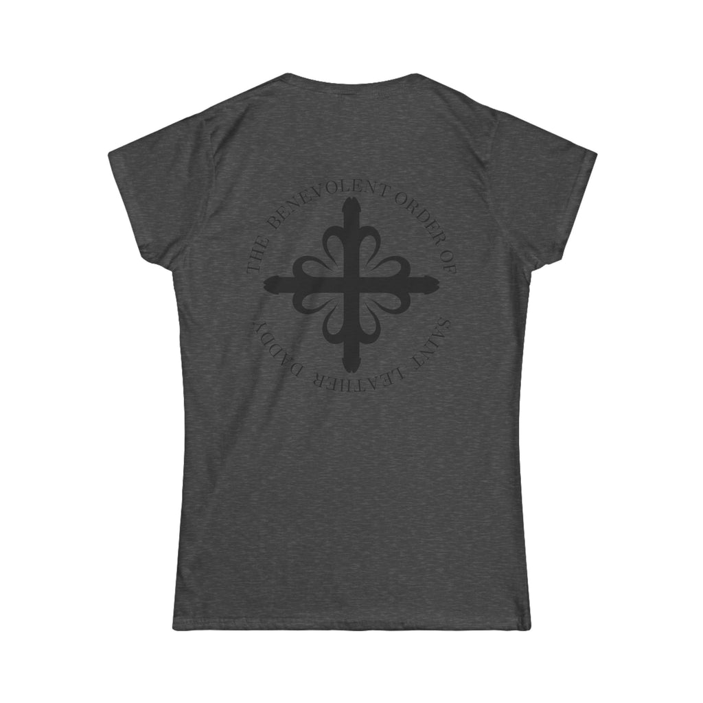 God is My Leather Daddy, T-Shirt, Women's, Black Text