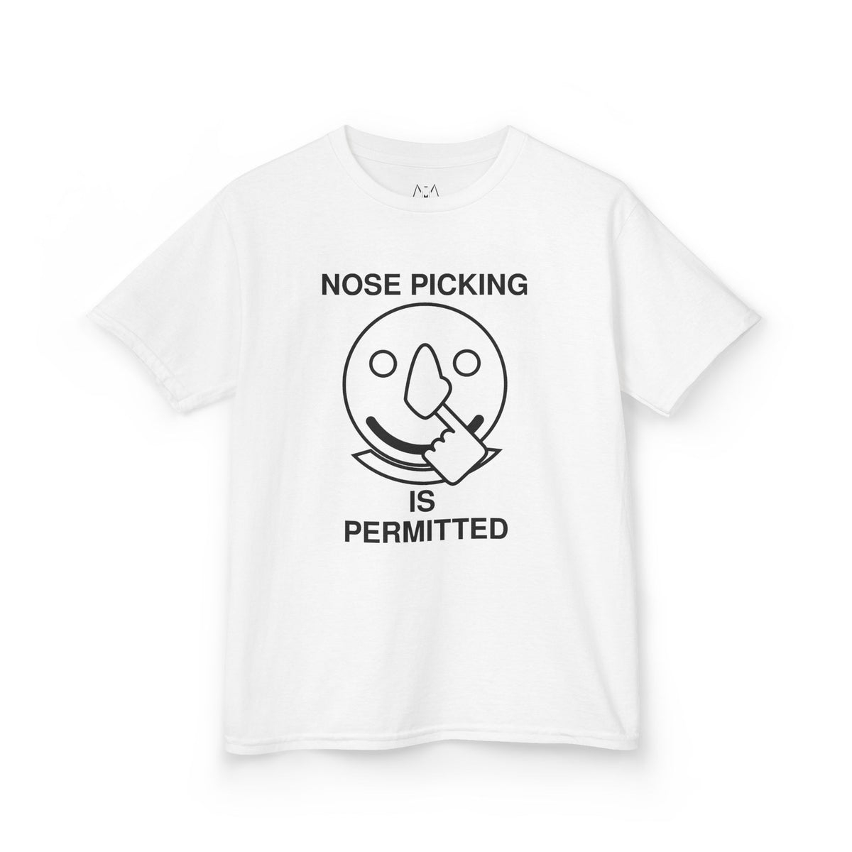 Nose Picking is Permitted Kid's Tee Black Text