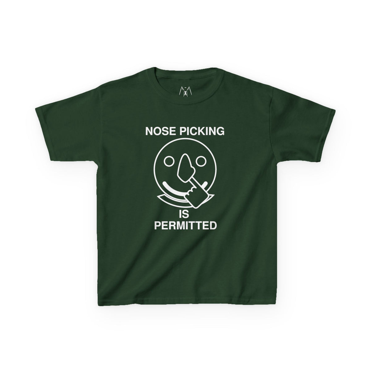 Nose Picking is Permitted White Text Kid's Tee