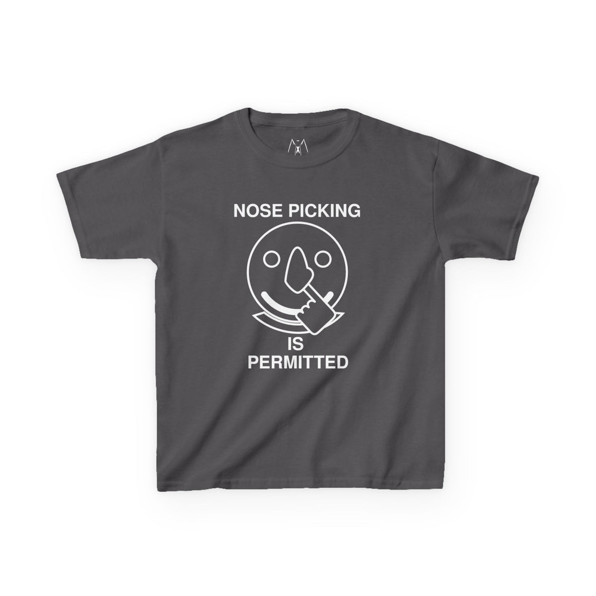 Nose Picking is Permitted White Text Kid's Tee