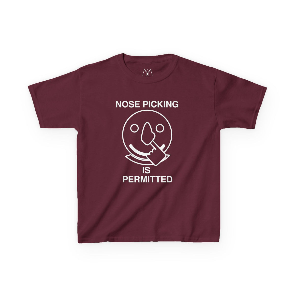 Nose Picking is Permitted White Text Kid's Tee
