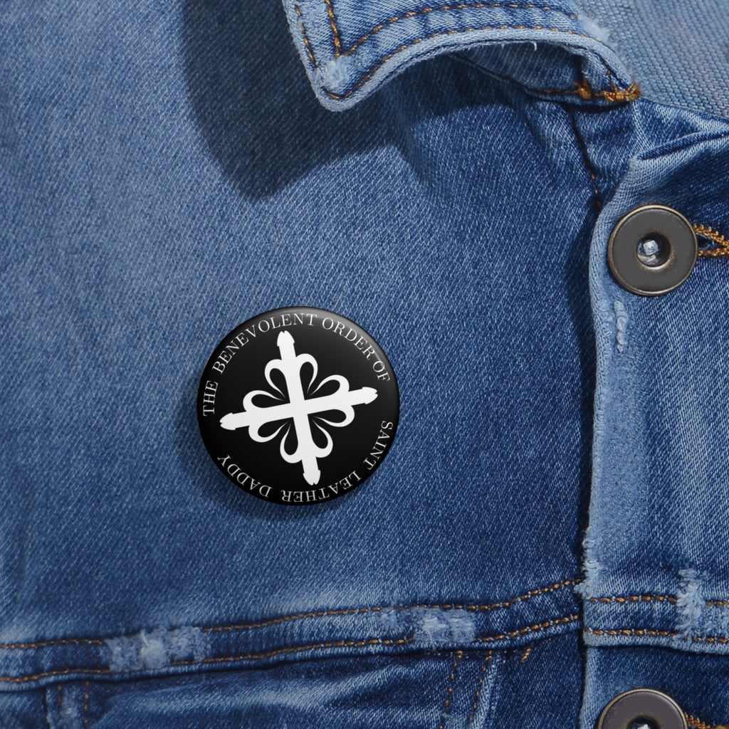 The Benevolent Order of St. Leather Daddy Pin Buttons, Black
