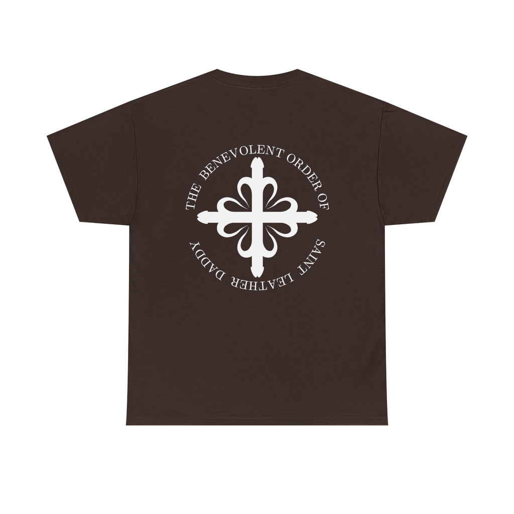 God is My Leather Daddy Unisex Tee White Text