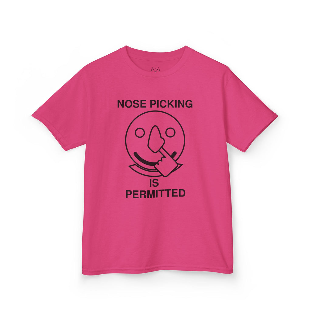 Nose Picking is Permitted Kid's Tee Black Text