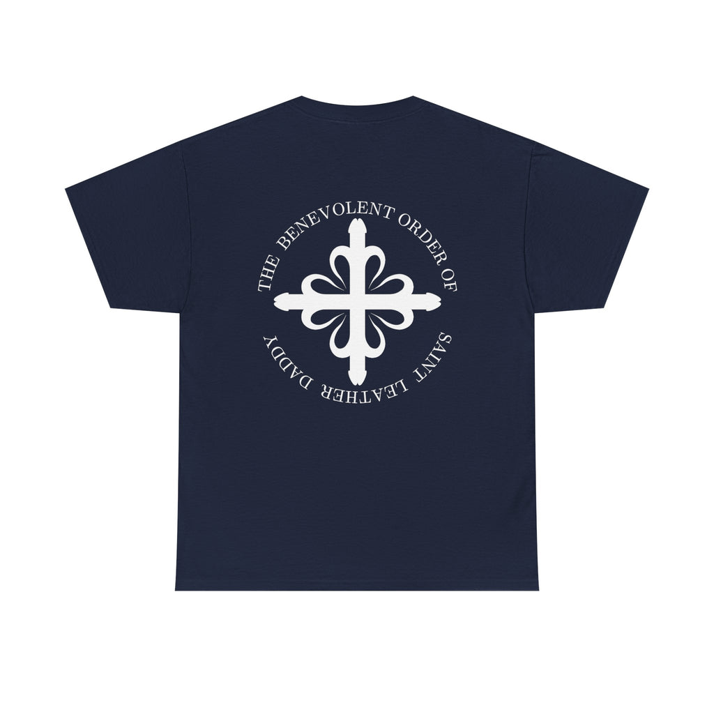 God is My Leather Daddy Unisex Tee White Text