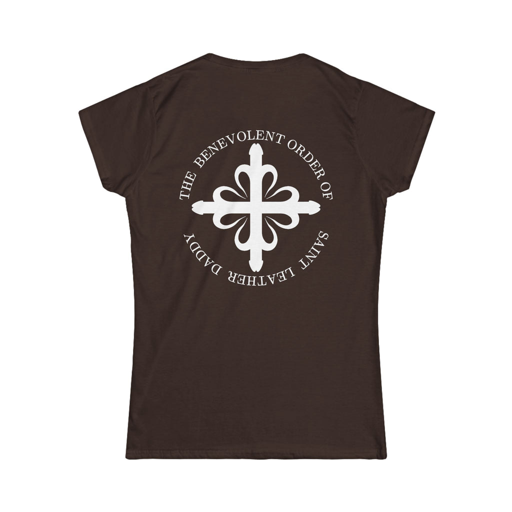 God is My Leather Daddy, T-Shirt, Women's, White Text