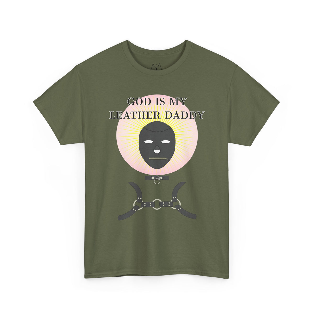 God is My Leather Daddy Unisex Tee Black Text