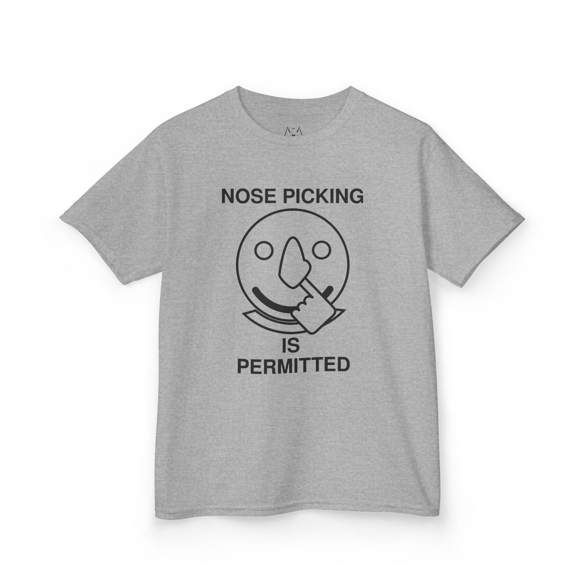Nose Picking is Permitted Kid's Tee Black Text