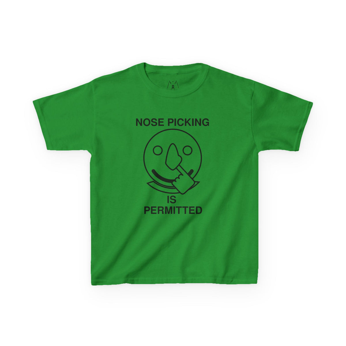 Nose Picking is Permitted Kid's Tee Black Text