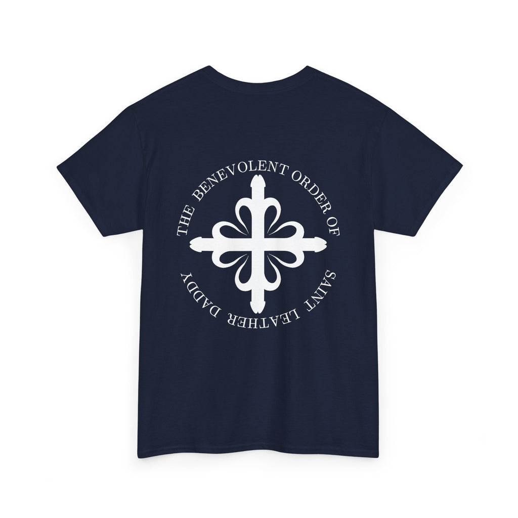 God is My Leather Daddy Unisex Tee White Text