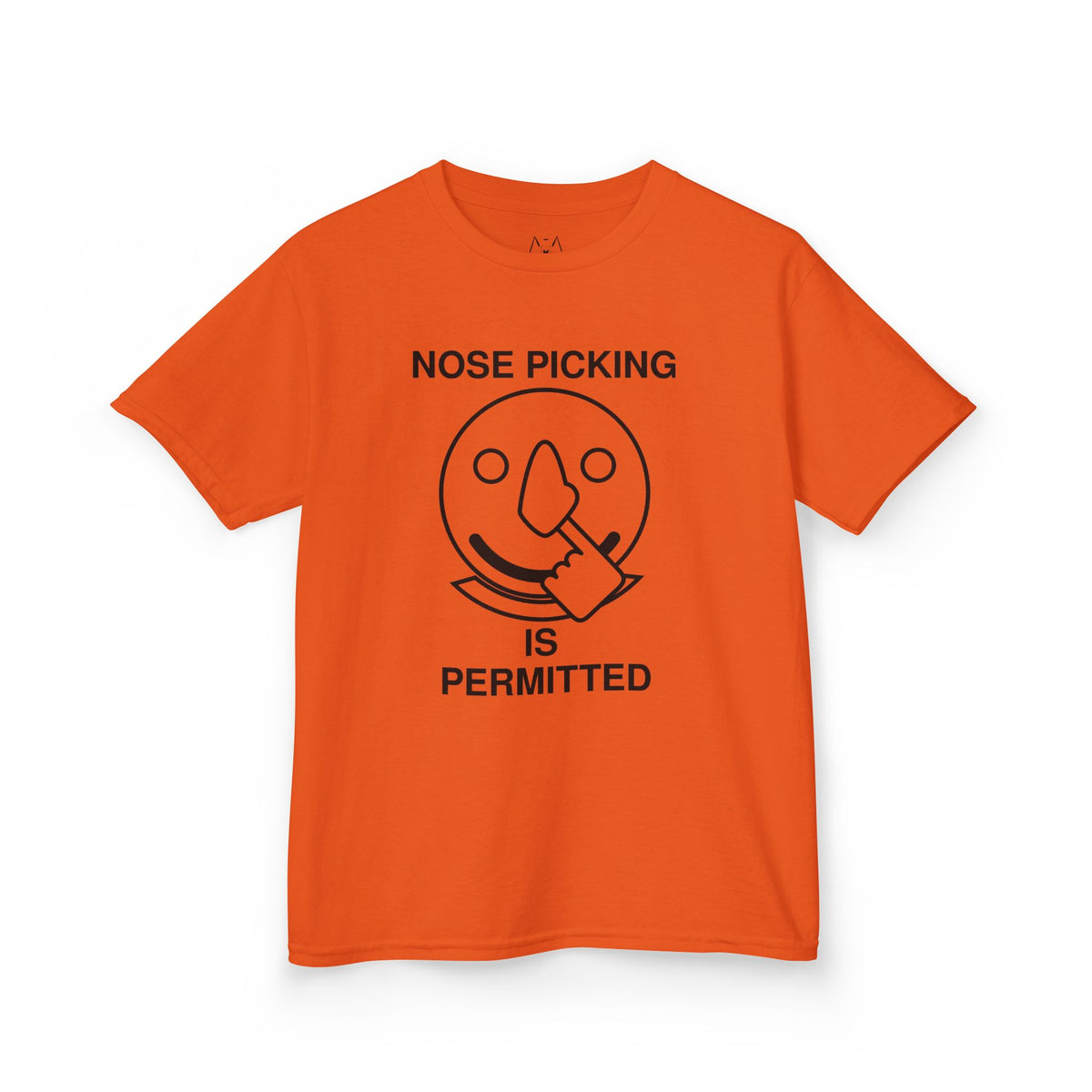 Nose Picking is Permitted Kid's Tee Black Text