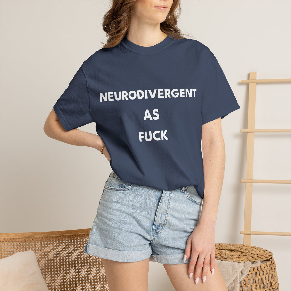 Neurodivergent as Fuck, T-Shirt, Unisex, White Text