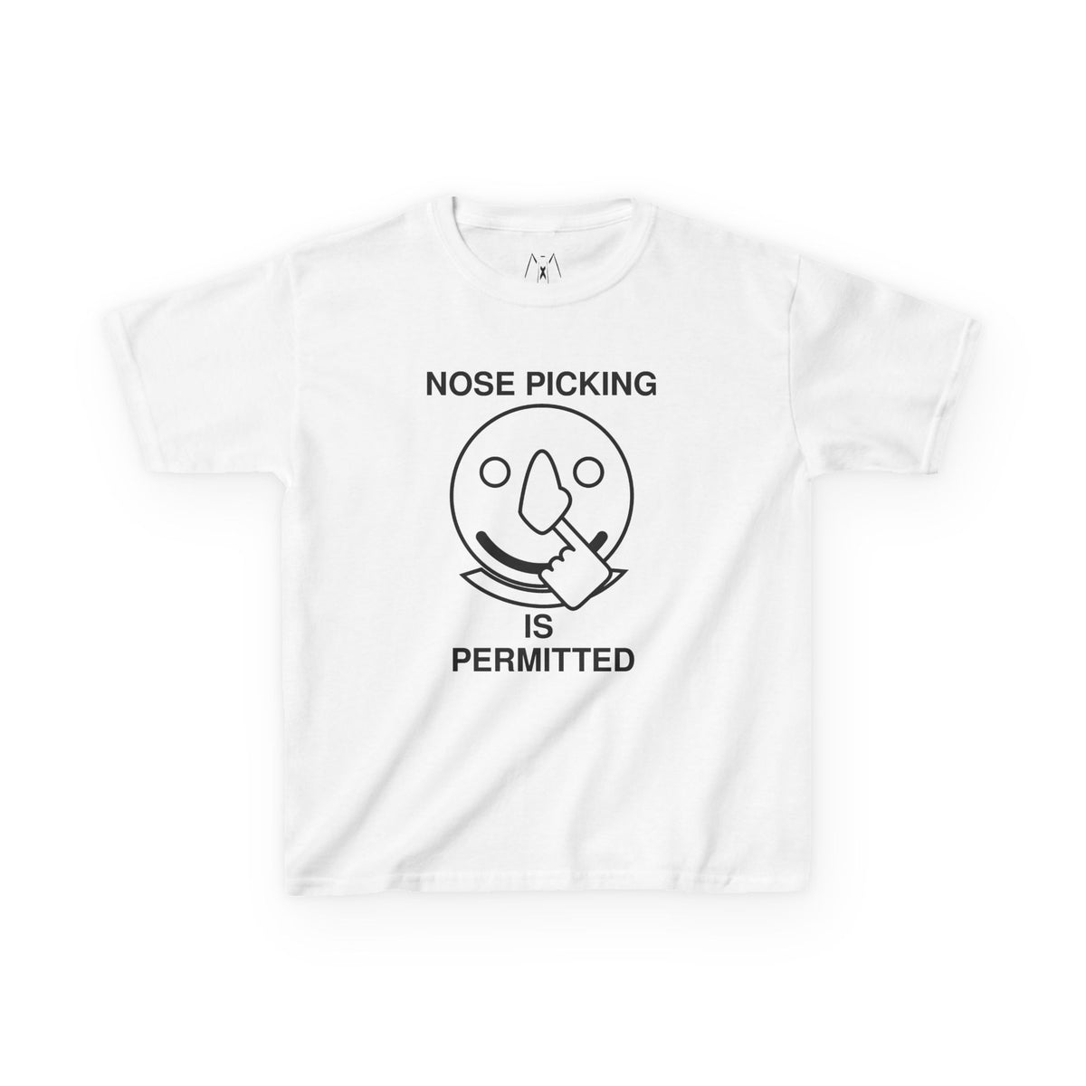 Nose Picking is Permitted Kid's Tee Black Text