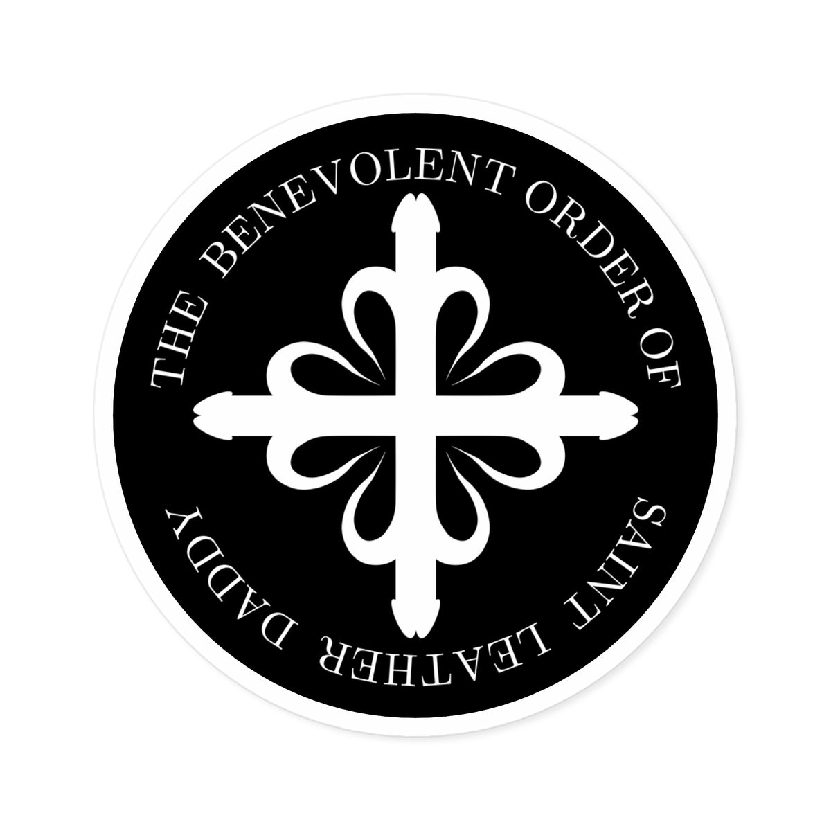 Benevolent Order of St. Leather Daddy Stickers, Black, Indoor\Outdoor
