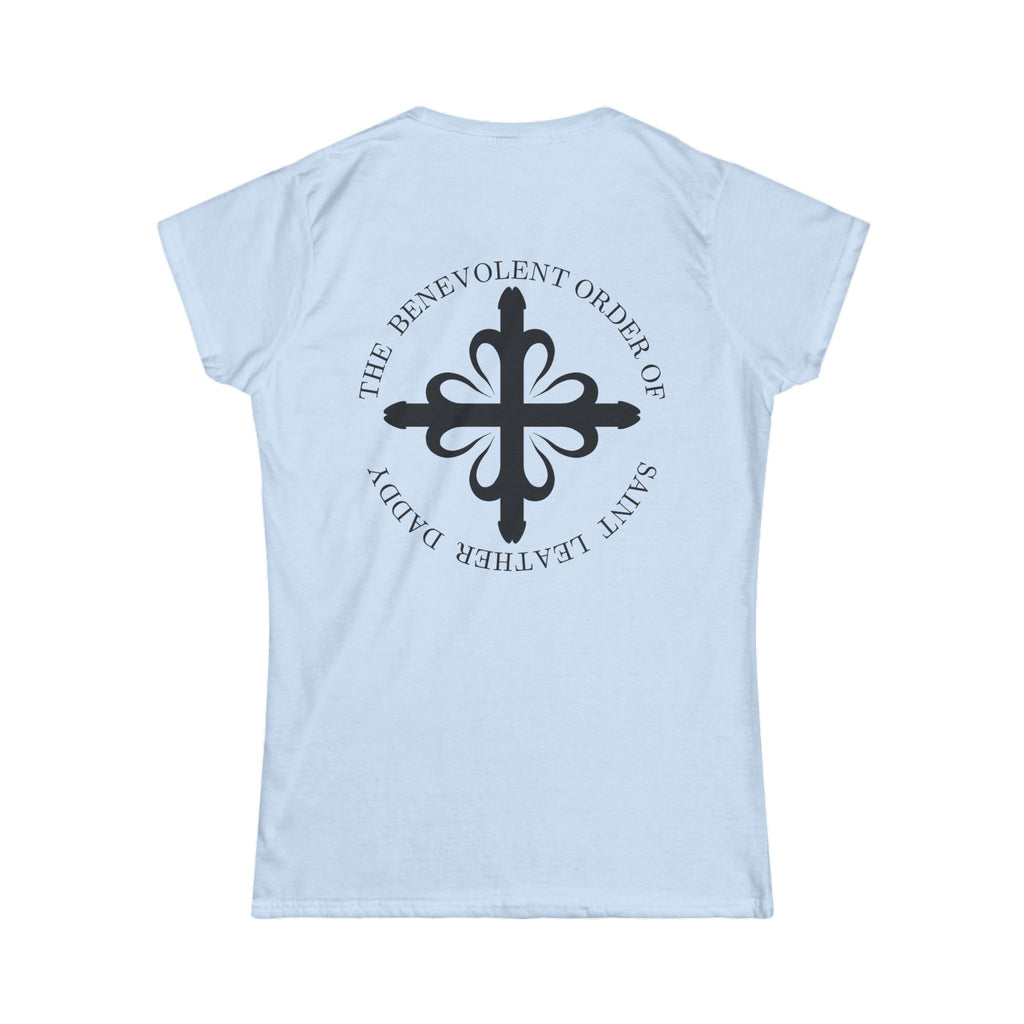God is My Leather Daddy, T-Shirt, Women's, Black Text